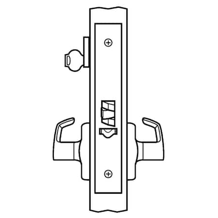 Fail Secure Electrified Mortise Lock, Outside Grip Locked When Not Energized, Outside Cylinder Overr